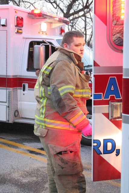 Firefighter/EMT Charles Wood after loading an Ambulance.